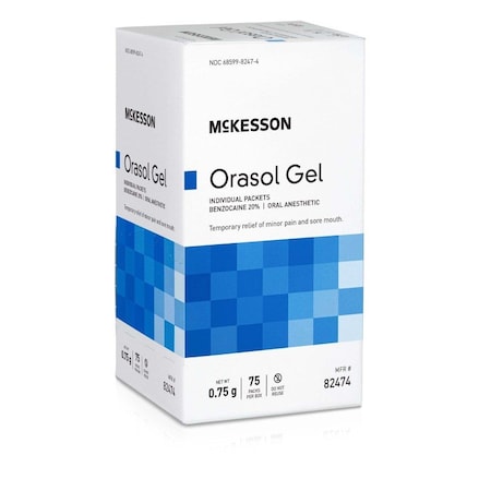 Mckesson Benzocaine Oral Pain Relief Gel, 0.9gm, 75PK 82474